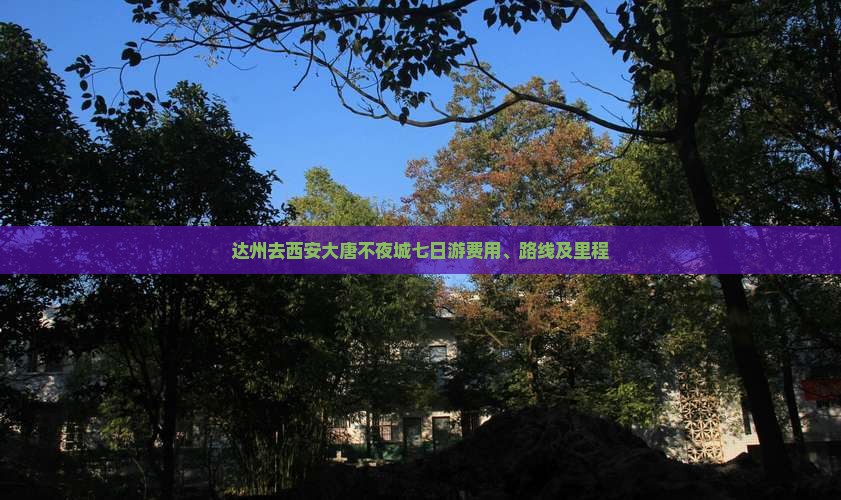 达州去西安大唐不夜城七日游费用、路线及里程