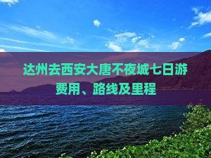 达州去西安大唐不夜城七日游费用、路线及里程