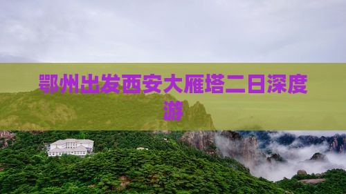 鄂州出发西安大雁塔二日深度游