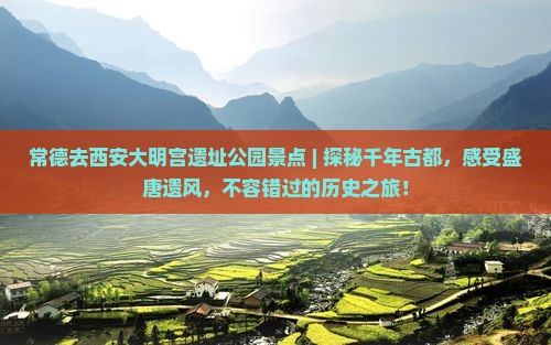 常德去西安大明宫国家遗址公园景点