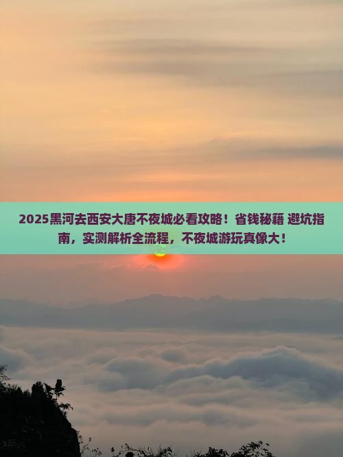 黑河去西安大唐不夜城旅行社