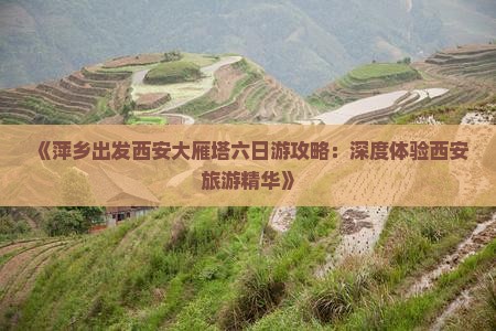 《萍乡出发西安大雁塔六日游攻略：深度体验西安旅游精华》