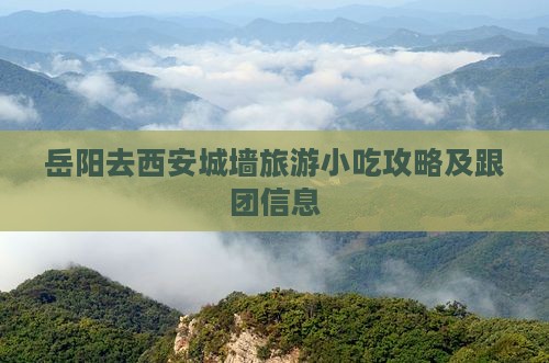 岳阳去西安城墙旅游小吃攻略及跟团信息