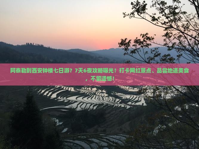 阿泰勒到西安钟楼七日游？7天6夜攻略曝光！打卡网红景点、品尝地道美食，不留遗憾！