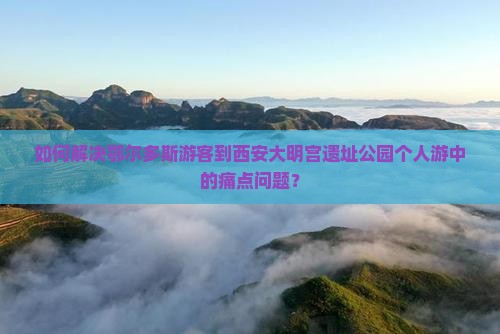 如何解决鄂尔多斯游客到西安大明宫遗址公园个人游中的痛点问题？
