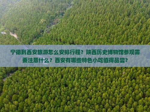 宁德到西安旅游怎么安排行程？陕西历史博物馆参观需要注意什么？西安有哪些特色小吃值得品尝？