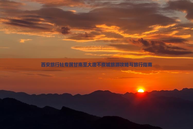 西安旅行社专属甘南至大唐不夜城旅游攻略与旅行指南