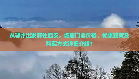 从鄂州出发前往西安，城墙门票价格、优惠政策及购买方式详细介绍？