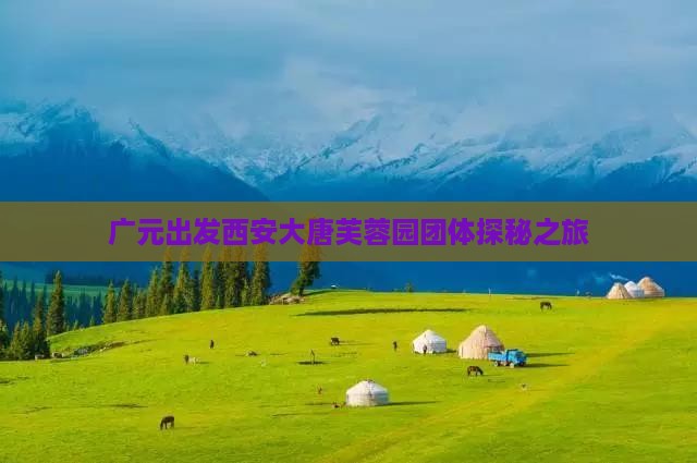 广元出发西安大唐芙蓉园团体探秘之旅