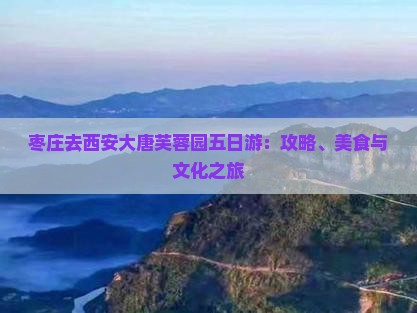 枣庄去西安大唐芙蓉园五日游：攻略、美食与文化之旅