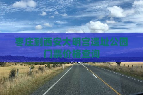 枣庄到西安大明宫遗址公园门票价格查询