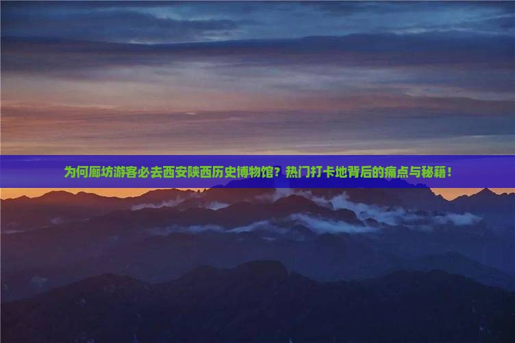 为何廊坊游客必去西安陕西历史博物馆？热门打卡地背后的痛点与秘籍！