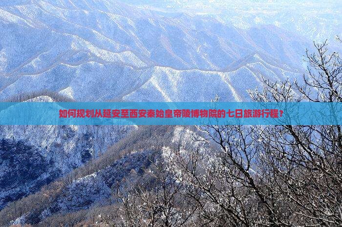如何规划从延安至西安秦始皇帝陵博物院的七日旅游行程？