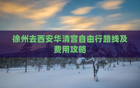 徐州去西安华清宫自由行路线及费用攻略