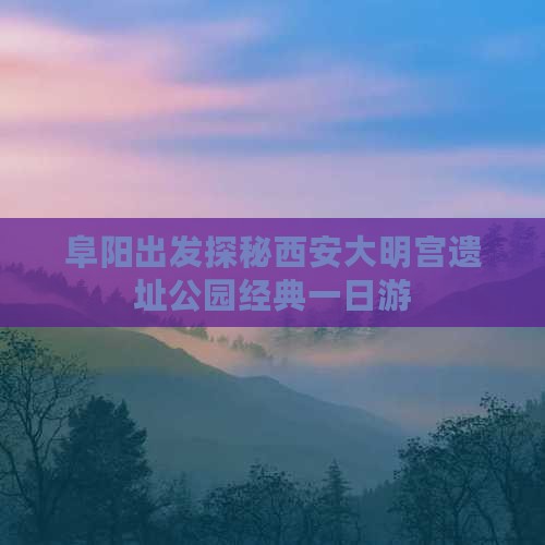 阜阳出发探秘西安大明宫遗址公园经典一日游