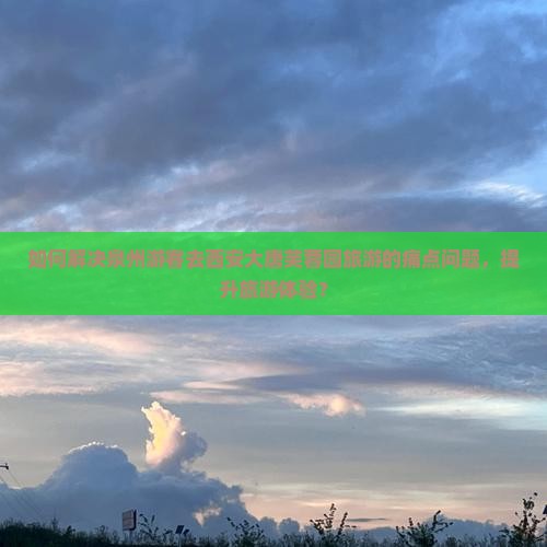 如何解决泉州游客去西安大唐芙蓉园旅游的痛点问题，提升旅游体验？