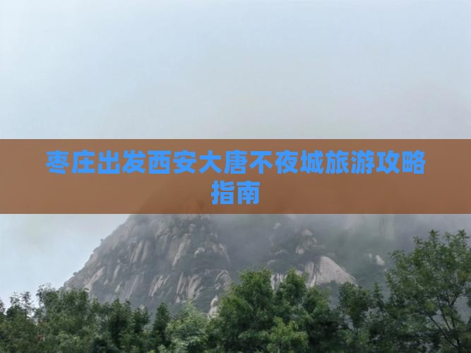 枣庄出发西安大唐不夜城旅游攻略指南