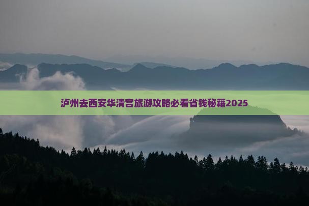 泸州去西安华清宫大型旅游团