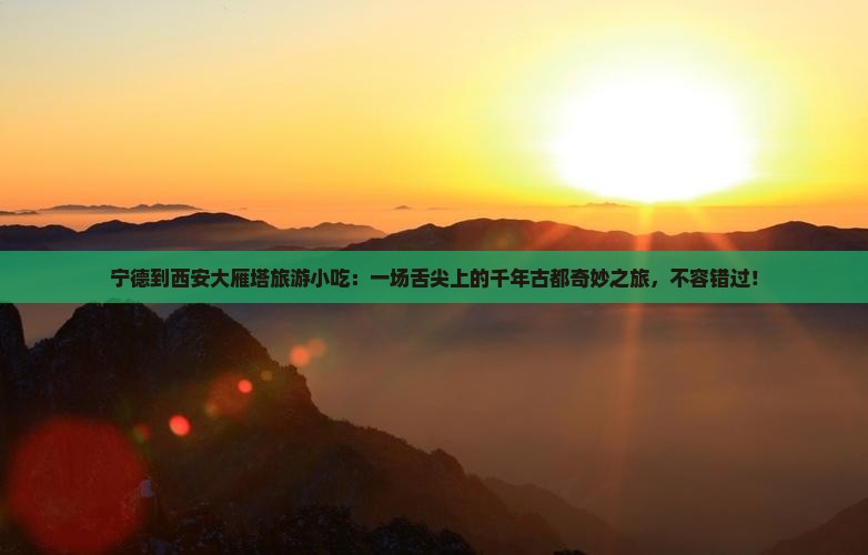 宁德到西安大雁塔旅游小吃