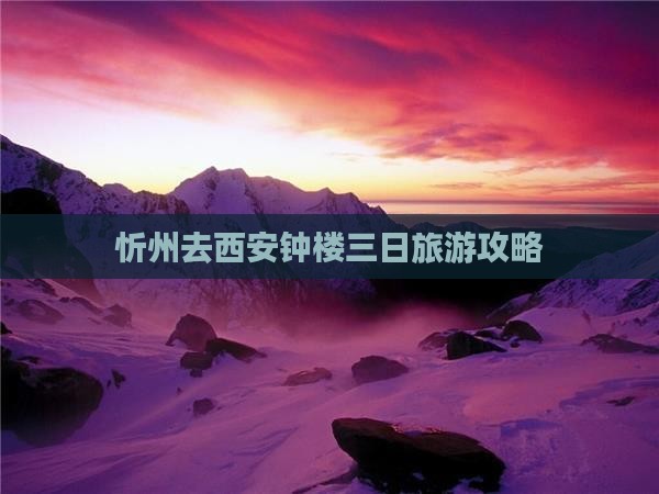 忻州去西安钟楼三日游