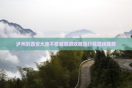 泸州到西安大唐不夜城旅游攻略及行程路线推荐