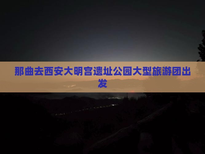 那曲去西安大明宫遗址公园大型旅游团出发
