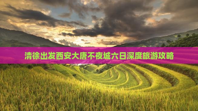 清徐出发西安大唐不夜城六日深度旅游攻略