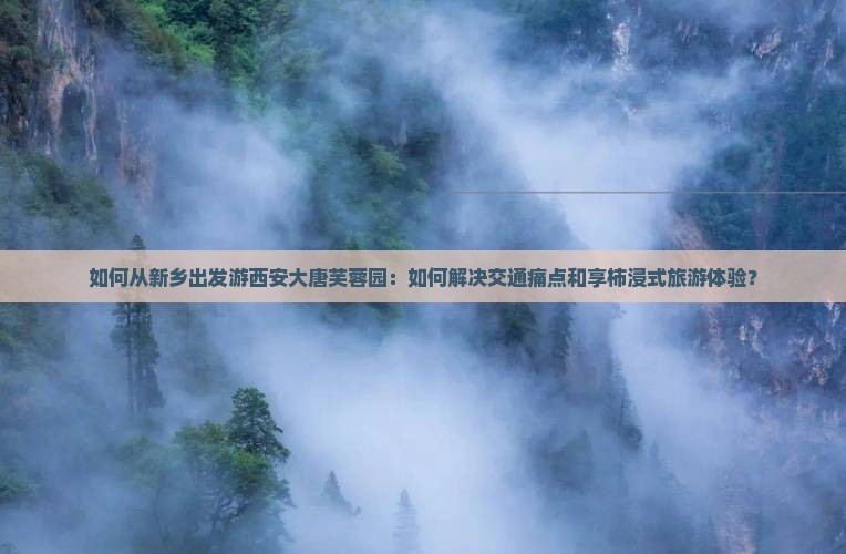 如何从新乡出发游西安大唐芙蓉园：如何解决交通痛点和享柿浸式旅游体验？