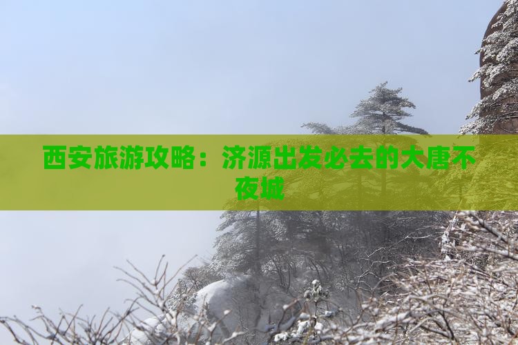 西安旅游攻略：济源出发必去的大唐不夜城