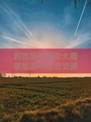 黔西南到西安大雁塔旅游小吃街交通路线指南
