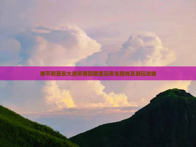 南平到西安大唐芙蓉园哪里玩乘车路线及游玩攻略