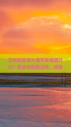 达州到西安大唐不夜城旅行社？想省钱的看过来，攻略、网红打卡地一网打尽