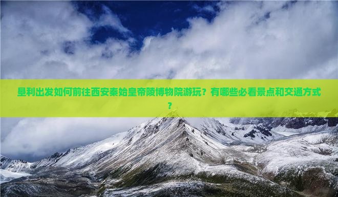 垦利出发如何前往西安秦始皇帝陵博物院游玩？有哪些必看景点和交通方式？
