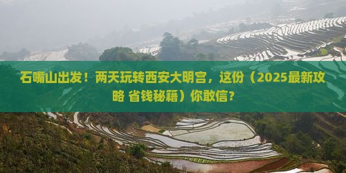 石嘴山到西安大明宫国家遗址公园二日游