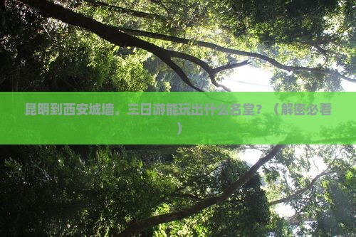 昆明到西安城墙三日游