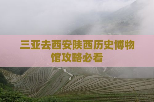 三亚去西安陕西历史博物馆攻略必看