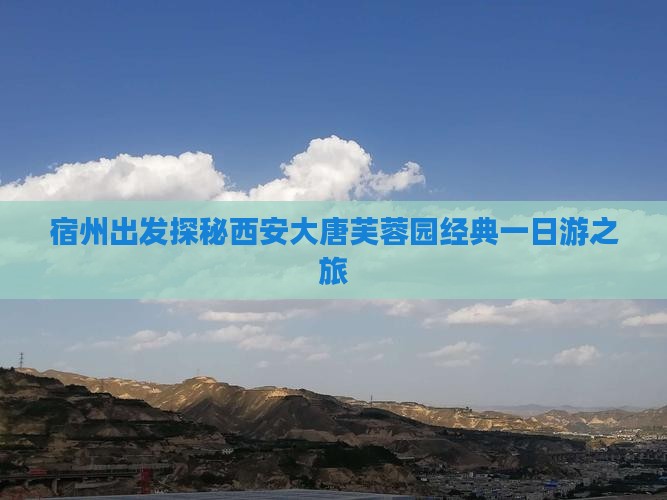 宿州出发探秘西安大唐芙蓉园经典一日游之旅