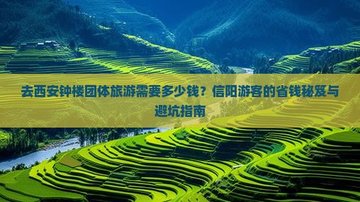 去西安钟楼团体旅游需要多少钱？信阳游客的省钱秘笈与避坑指南