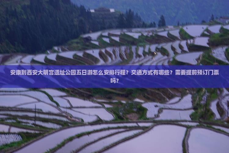 安康到西安大明宫遗址公园五日游怎么安排行程？交通方式有哪些？需要提前预订门票吗？