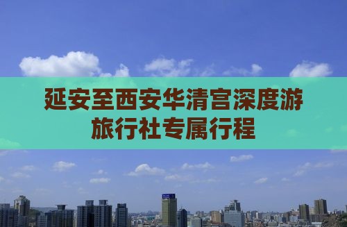 延安至西安华清宫深度游旅行社专属行程