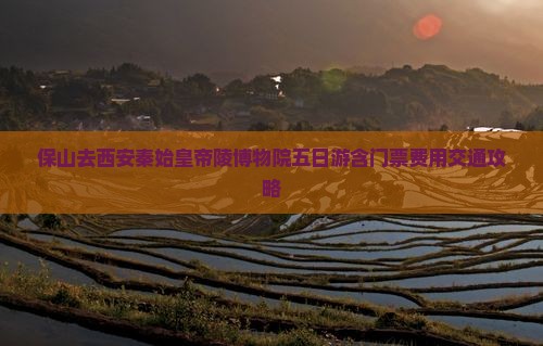 保山去西安秦始皇帝陵博物院五日游含门票费用交通攻略