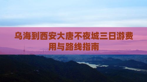 乌海到西安大唐不夜城三日游费用与路线指南