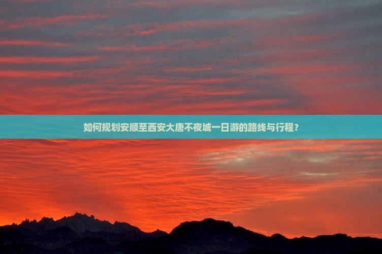 如何规划安顺至西安大唐不夜城一日游的路线与行程？