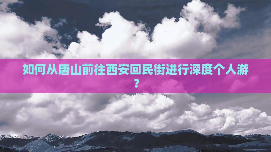 如何从唐山前往西安回民街进行深度个人游？