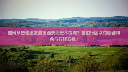 如何从晋城出发游览西安大唐不夜城？自由行团队有哪些特色与行程安排？