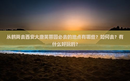 从鹤岗去西安大唐芙蓉园必去的地点有哪些？如何去？有什么好玩的？