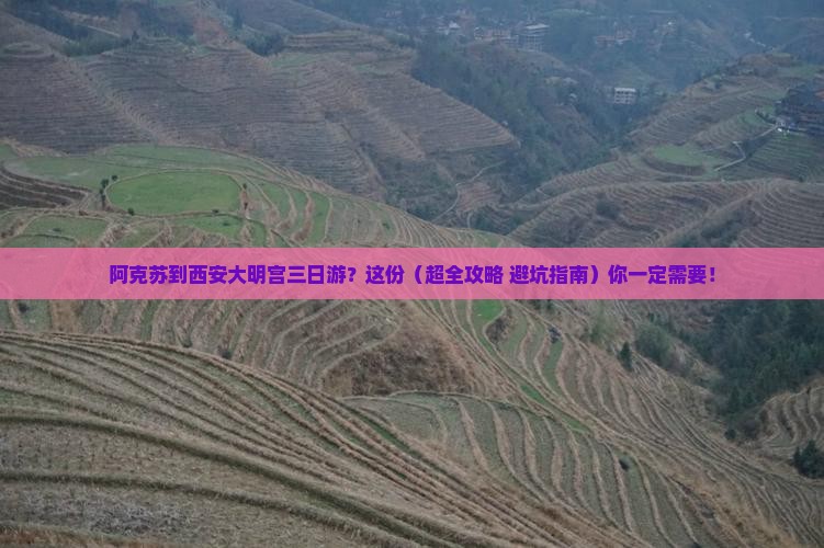 阿克苏到西安大明宫国家遗址公园三日游