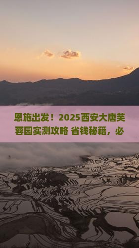 恩施去西安大唐芙蓉园旅游