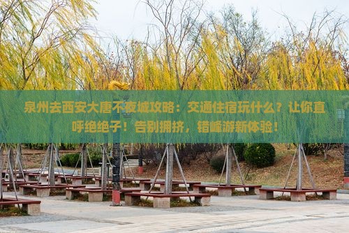 泉州去西安大唐不夜城攻略