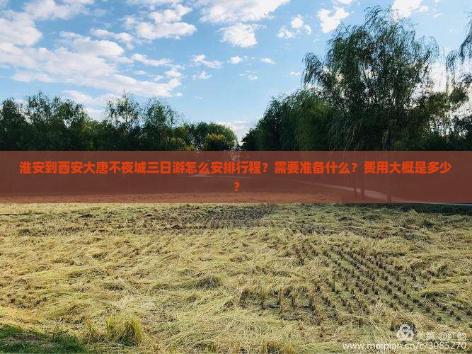 淮安到西安大唐不夜城三日游怎么安排行程？需要准备什么？费用大概是多少？